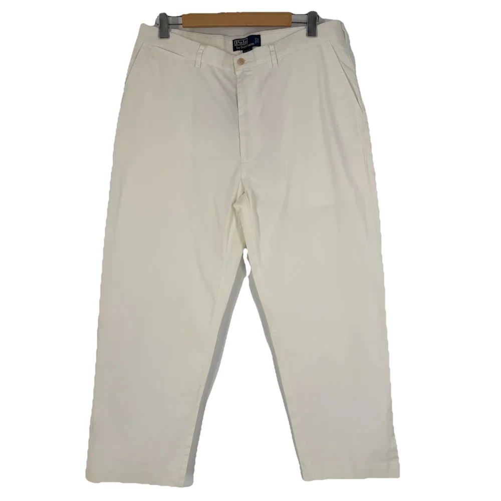 Polo‎ Ralph Lauren Mens Chino Pants Size 36 X 30 White Golf Resort Nautical